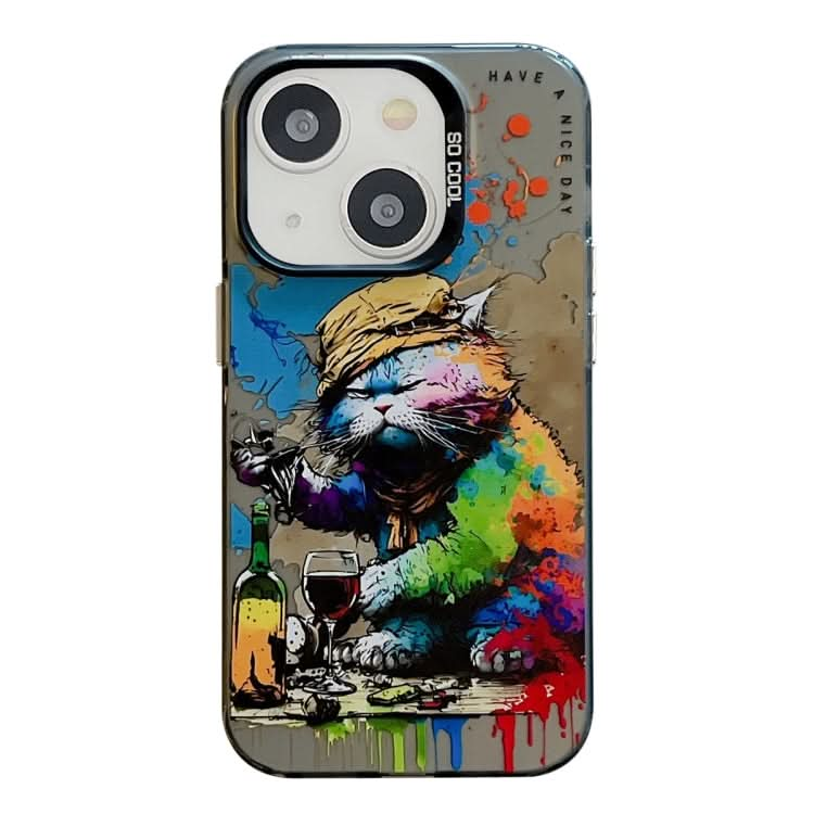 Animal Pattern Oil Painting Series PC + TPU Phone Case, Series 7