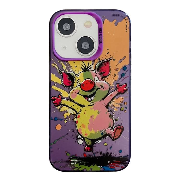 Animal Pattern Oil Painting Series PC + TPU Phone Case, Series 15