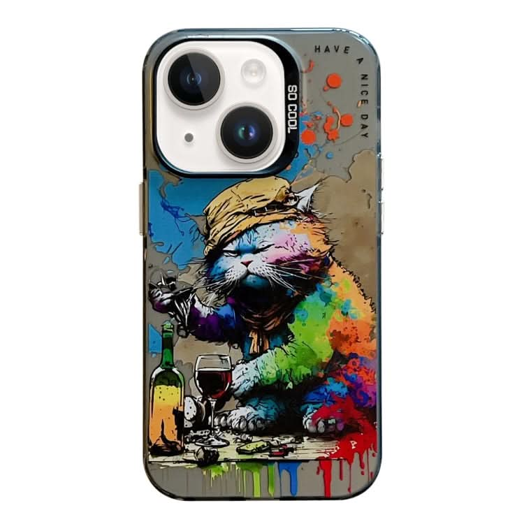 Animal Pattern Oil Painting Series PC + TPU Phone Case, Series 21