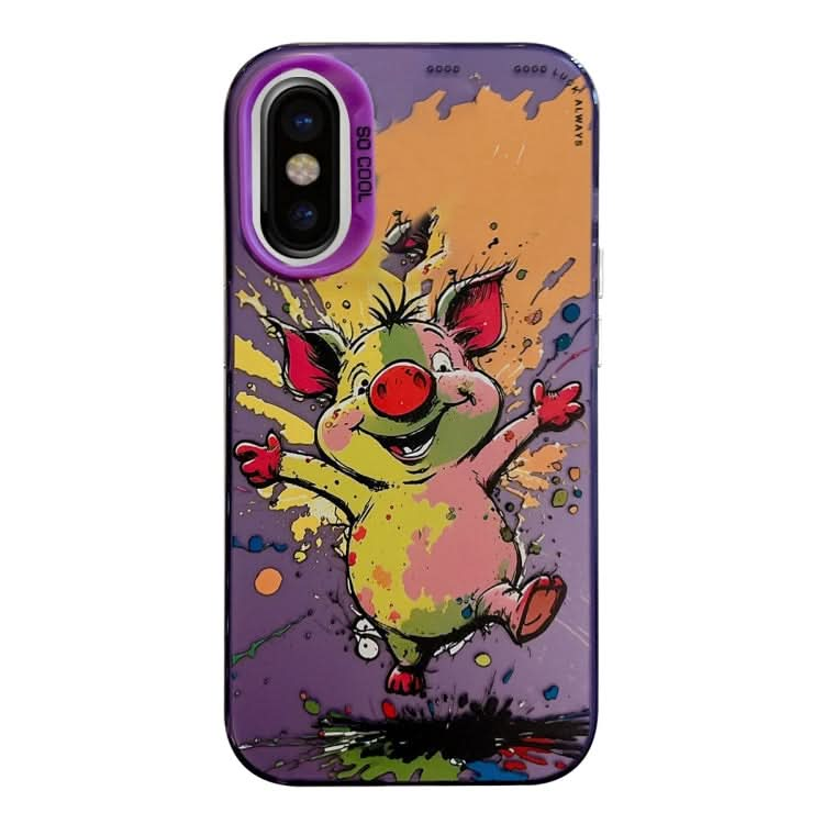 Animal Pattern Oil Painting Series PC + TPU Phone Case, Series 16