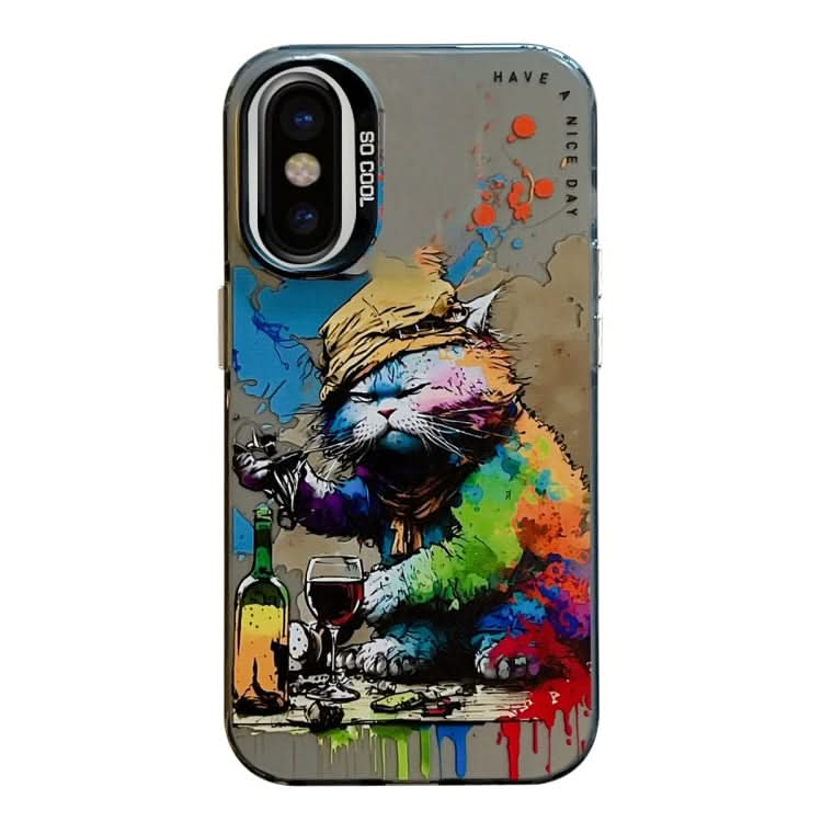 Animal Pattern Oil Painting Series PC + TPU Phone Case, Series 16