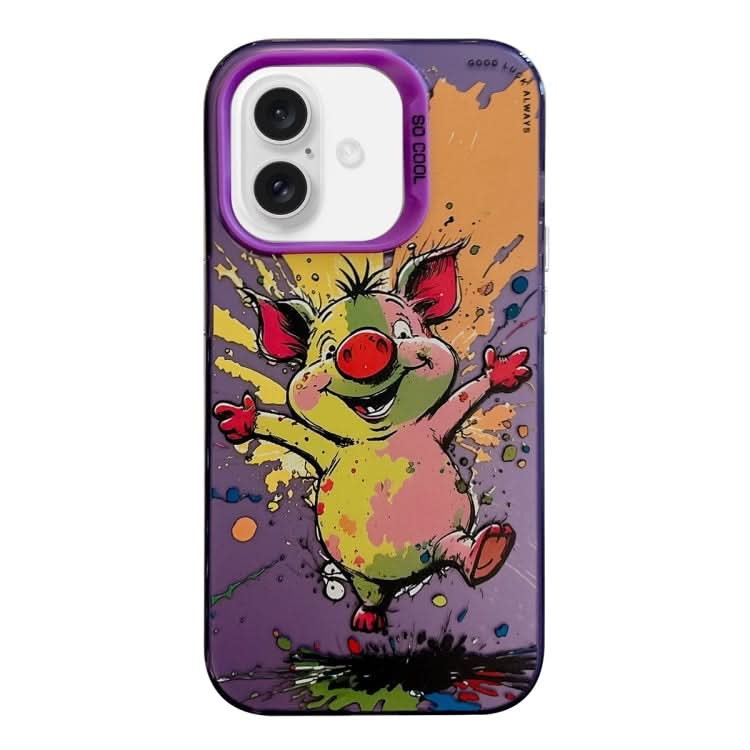 Animal Pattern Oil Painting Series PC + TPU Phone Case, Series 6