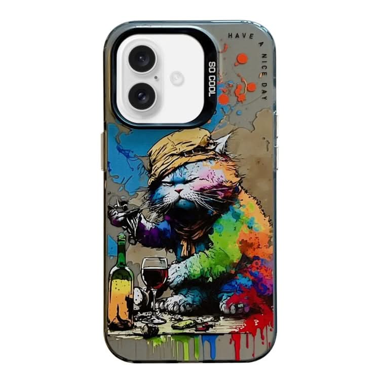 Animal Pattern Oil Painting Series PC + TPU Phone Case, Series 6