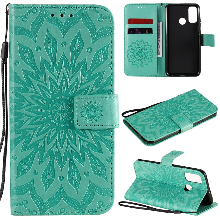 Embossed Sunflower Pattern Horizontal Flip PU Leather Case with Holder & Card Slots & Wallet & Lanyard, Series 2