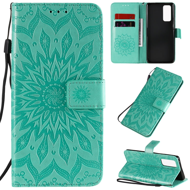 Embossed Sunflower Pattern Horizontal Flip PU Leather Case with Holder & Card Slots & Wallet & Lanyard, Series 3