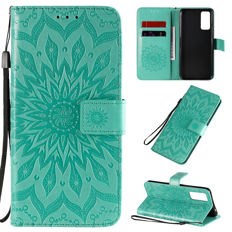 Embossed Sunflower Pattern Horizontal Flip PU Leather Case with Holder & Card Slots & Wallet & Lanyard, Series 1