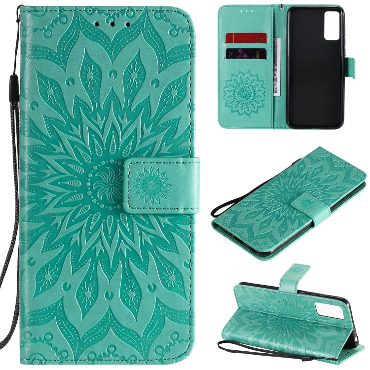 Embossed Sunflower Pattern Horizontal Flip PU Leather Case with Holder & Card Slots & Wallet & Lanyard, Series 6