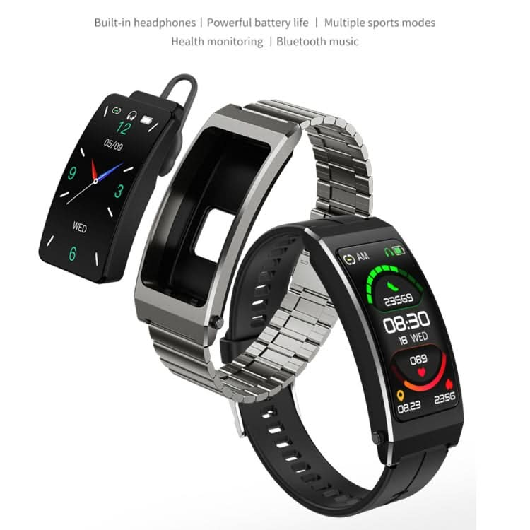 K13S 1.14 inch TFT Screen Slub Steel Strap Smart Calling Bracelet Supports Sleep Management/Blood Oxygen Monitoring