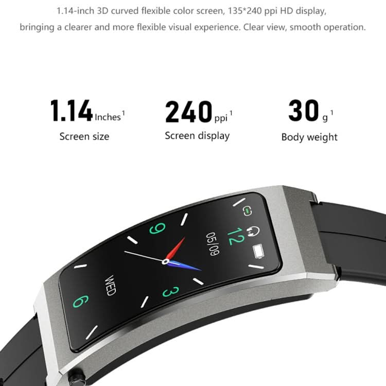 K13S 1.14 inch TFT Screen Silicone Strap Smart Calling Bracelet Supports Sleep Management/Blood Oxygen Monitoring