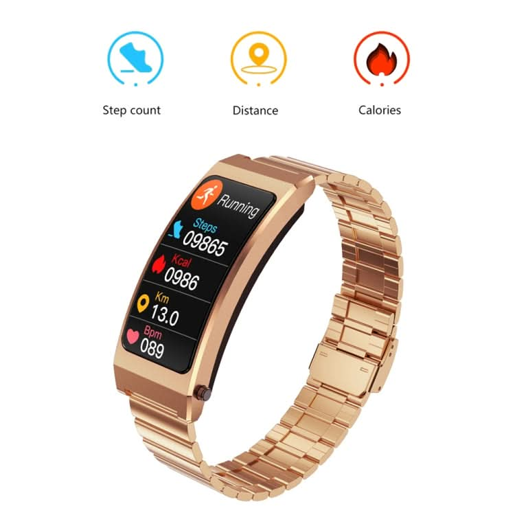 K13S 1.14 inch TFT Screen Leather Strap Smart Calling Bracelet Supports Sleep Management/Blood Oxygen Monitoring