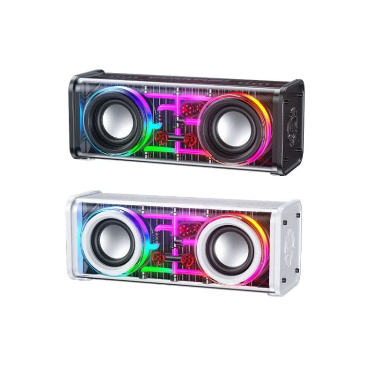 WK D45 10W Dual Speaker Transparent Mecha Bluetooth Speaker