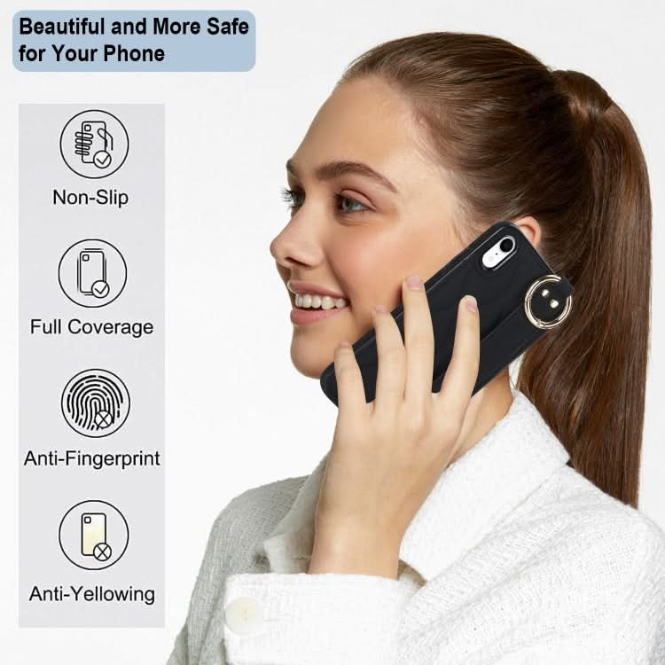 Non-slip Full Coverage Ring PU Phone Case with Wristband, Series 1