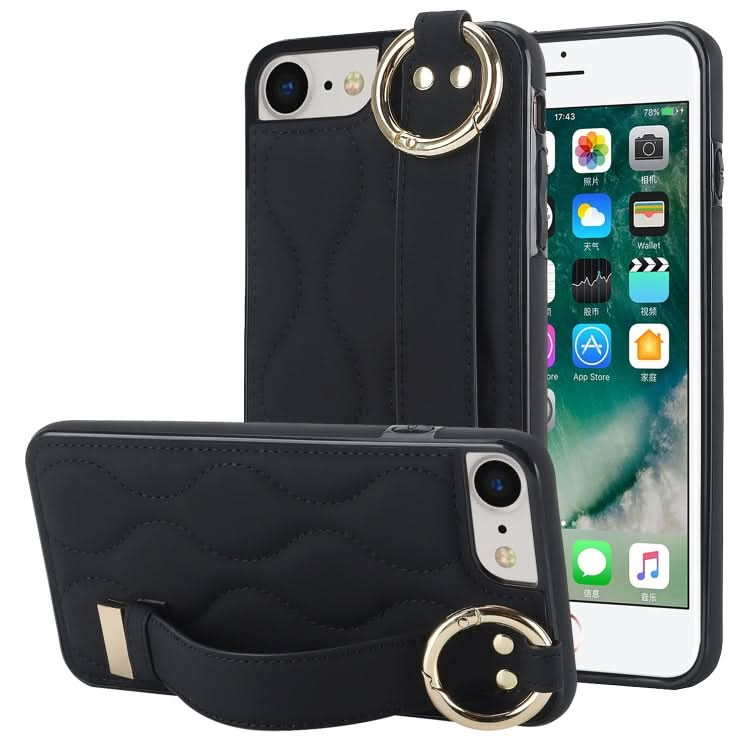 Non-slip Full Coverage Ring PU Phone Case with Wristband, Series 6