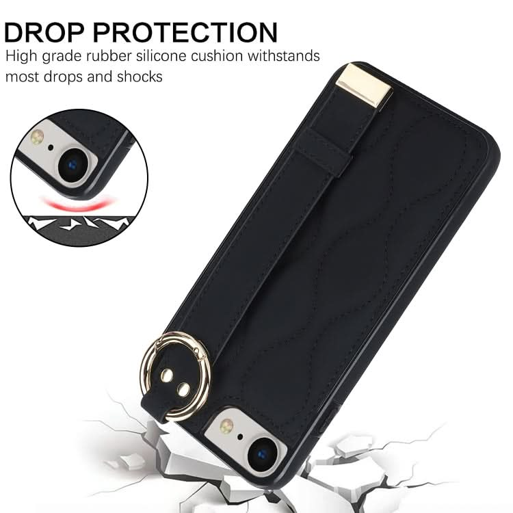 Non-slip Full Coverage Ring PU Phone Case with Wristband, Series 6