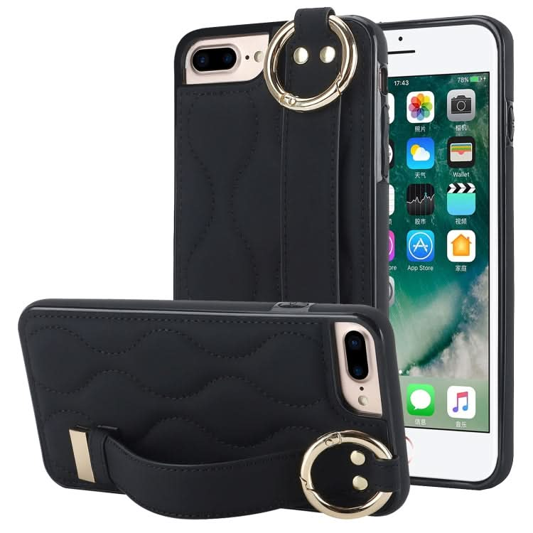 Non-slip Full Coverage Ring PU Phone Case with Wristband, Series 6