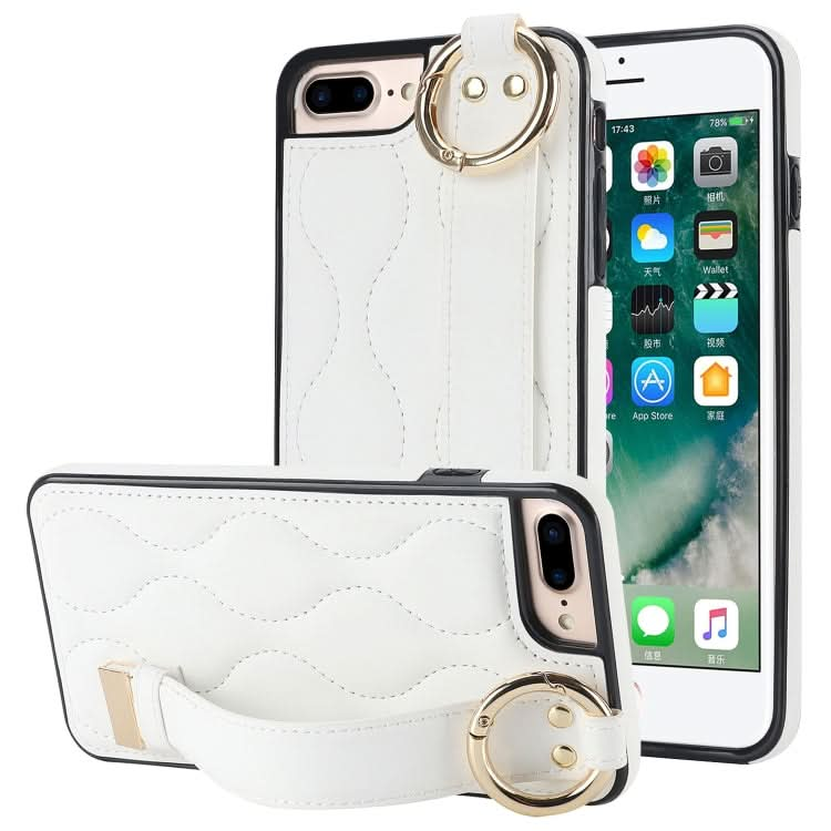 Non-slip Full Coverage Ring PU Phone Case with Wristband, Series 6