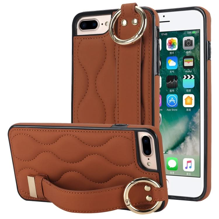 Non-slip Full Coverage Ring PU Phone Case with Wristband, Series 6