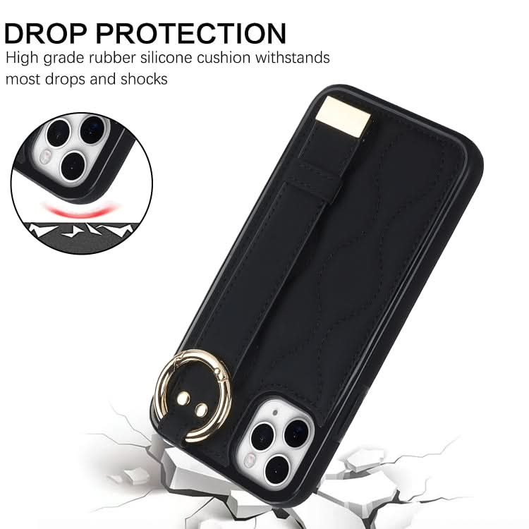 Non-slip Full Coverage Ring PU Phone Case with Wristband, Series 4