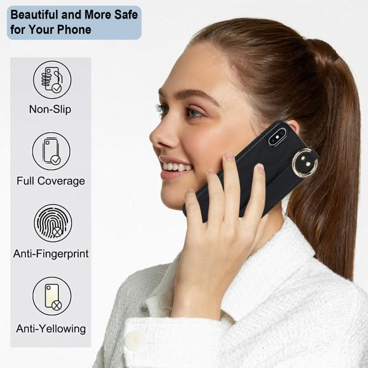 Non-slip Full Coverage Ring PU Phone Case with Wristband, Series 2