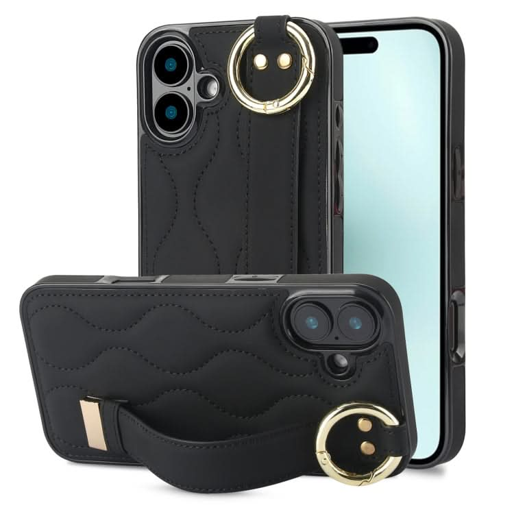 Non-slip Full Coverage Ring PU Phone Case with Wristband, Series 3