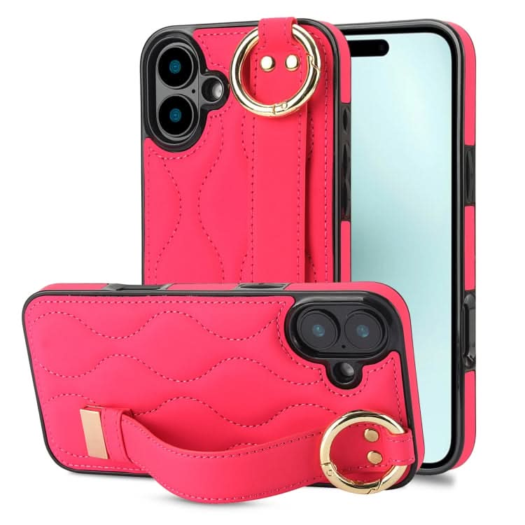 Non-slip Full Coverage Ring PU Phone Case with Wristband, Series 3