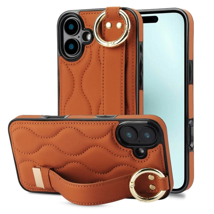 Non-slip Full Coverage Ring PU Phone Case with Wristband, Series 3