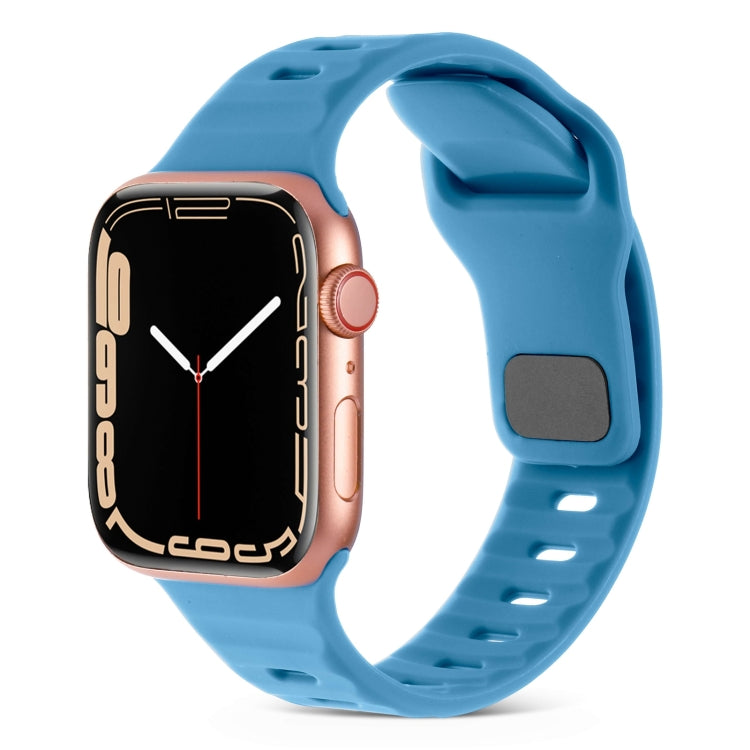 Square Buckle Stripes Silicone Watch Band, Series 4