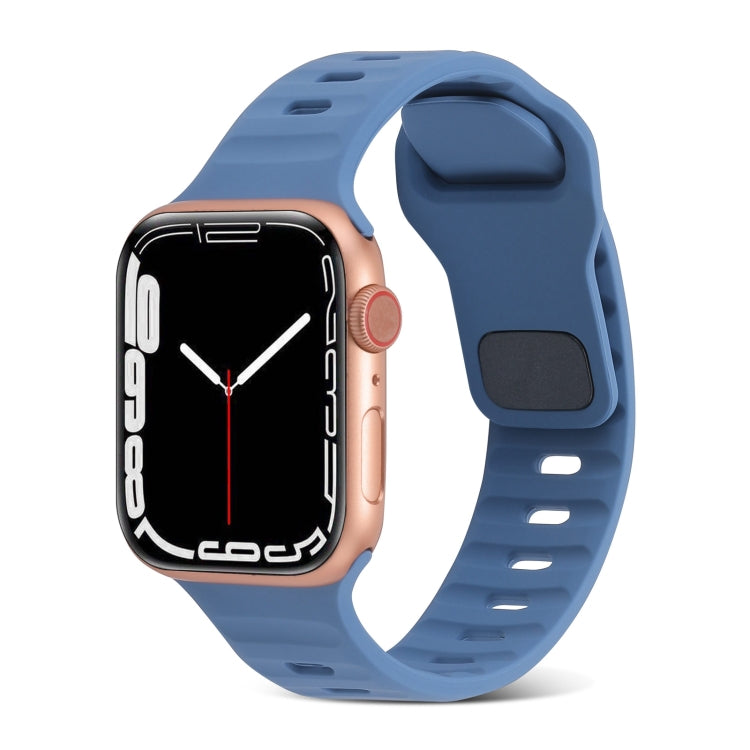 Square Buckle Stripes Silicone Watch Band, Series 4