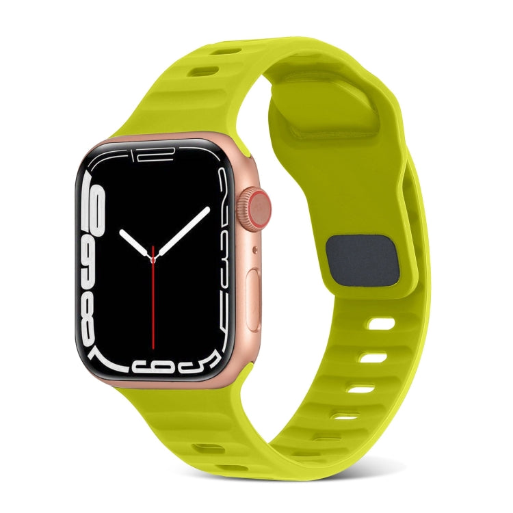 Square Buckle Stripes Silicone Watch Band, Series 4