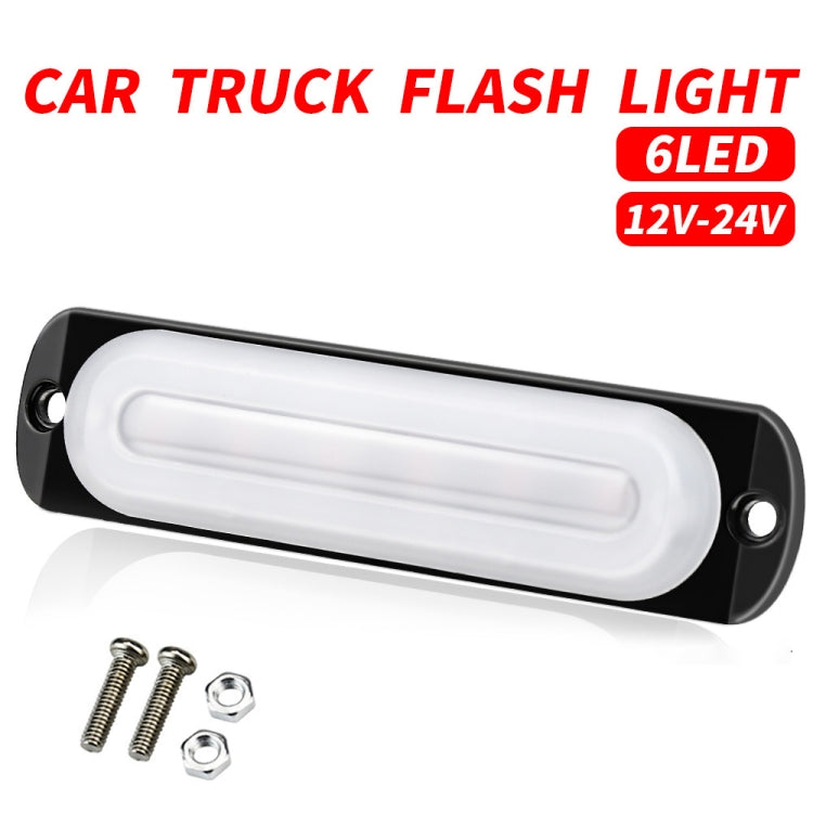 DC12V-24V / 18W Car Truck Emergency Strobe Flash Warning Light 6LEDs Ultra-thin Side Lights