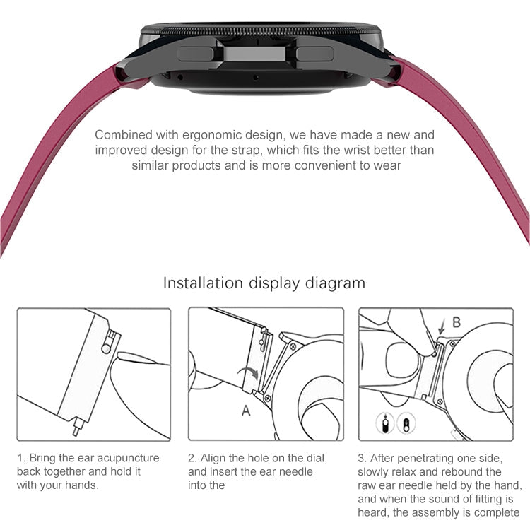 For Samsung Galaxy Watch 6 / 6 Classic Magnetic Folding Silver Buckle Silicone Watch Band