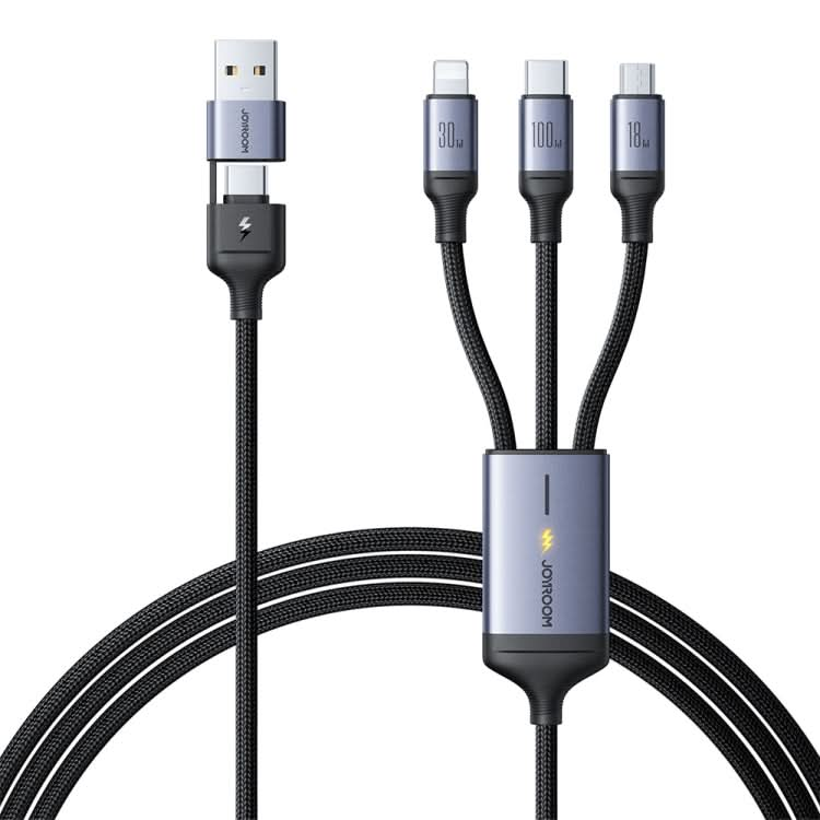 JOYROOM A21 3.5A USB+Type-C to 8 Pin+Type-C+Micro USB 3 in 2 Charging Cable, Length: 1.2m