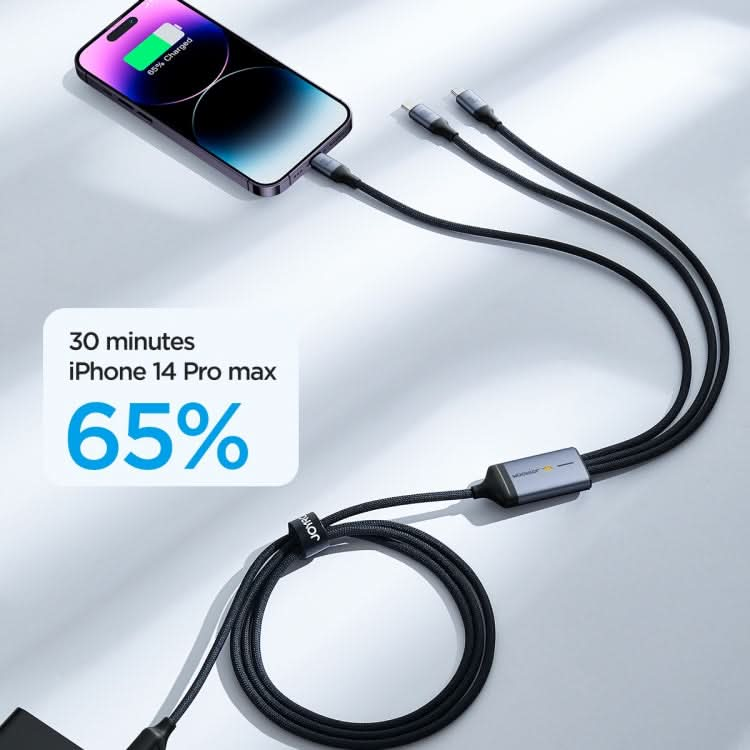 JOYROOM A21 3.5A USB+Type-C to 8 Pin+Type-C+Micro USB 3 in 2 Charging Cable, Length: 1.2m