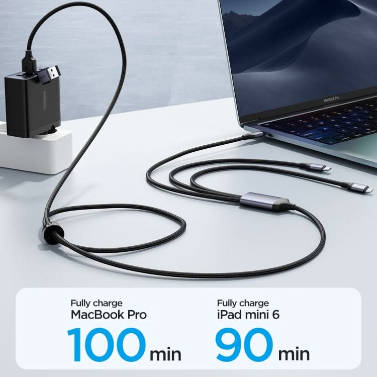 JOYROOM A21 3.5A USB+Type-C to 8 Pin+Type-C+Micro USB 3 in 2 Charging Cable, Length: 1.2m