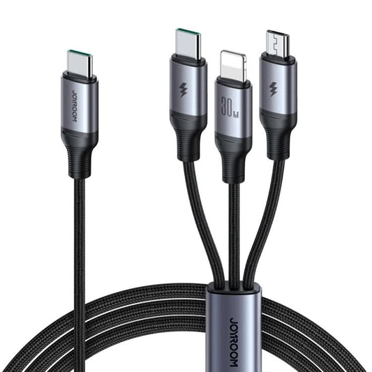 JOYROOM A21 30W Type-C to 8 Pin+Type-C+Micro USB 3 in 1 Charging Cable, Length: 1.2m