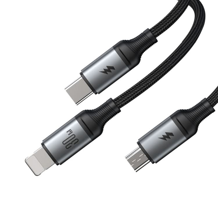 JOYROOM A21 30W Type-C to 8 Pin+Type-C+Micro USB 3 in 1 Charging Cable, Length: 1.2m