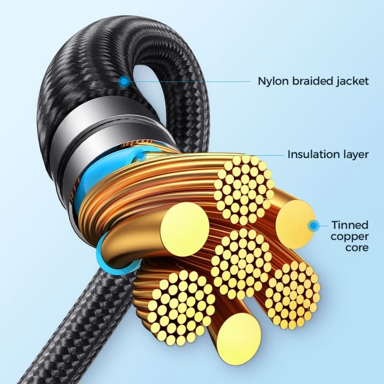 JOYROOM A21 30W Type-C to 8 Pin+Type-C+Micro USB 3 in 1 Charging Cable, Length: 1.2m