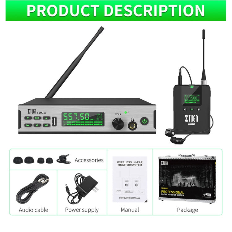 XTUGA SEM100 Professional Wireless In Ear Monitor System