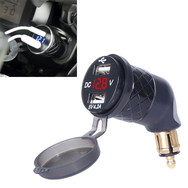 German EU Plug Special Motorcycle Elbow Charger Dual USB Voltmeter 4.2A Charger ÎҵÄÉ̵ê