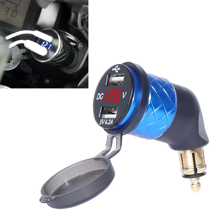 German EU Plug Special Motorcycle Elbow Charger Dual USB Voltmeter 4.2A Charger ÎҵÄÉ̵ê