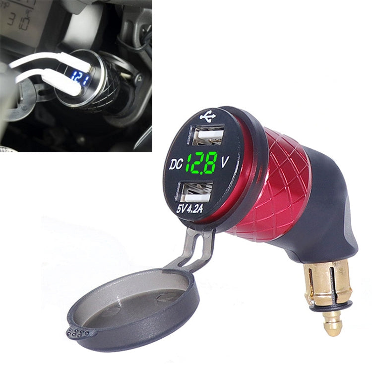 German EU Plug Special Motorcycle Elbow Charger Dual USB Voltmeter 4.2A Charger ÎҵÄÉ̵ê