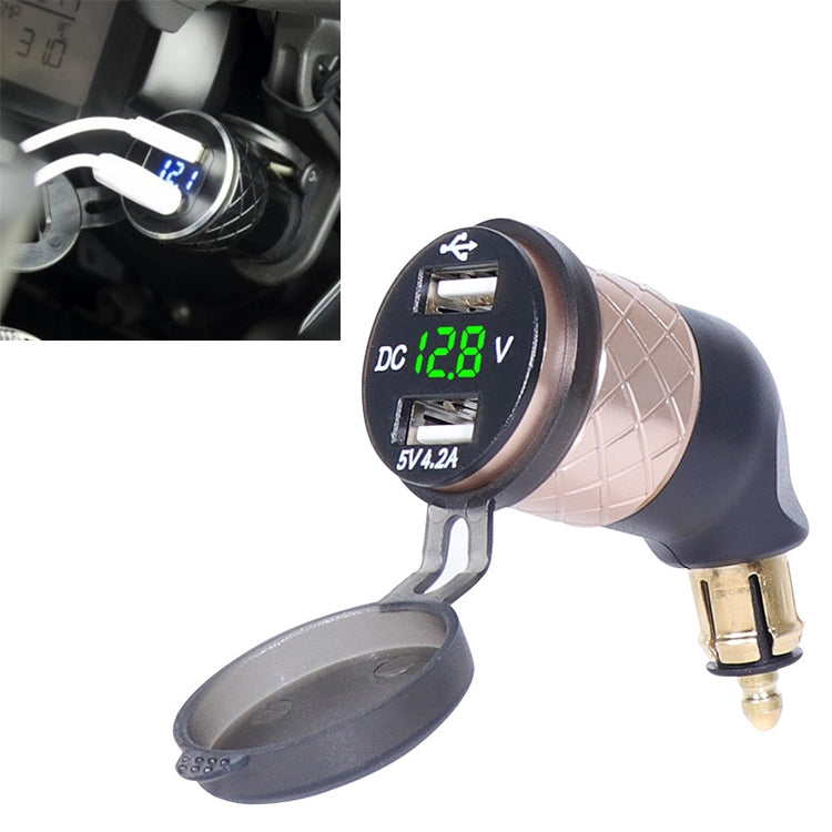 German EU Plug Special Motorcycle Elbow Charger Dual USB Voltmeter 4.2A Charger ÎҵÄÉ̵ê