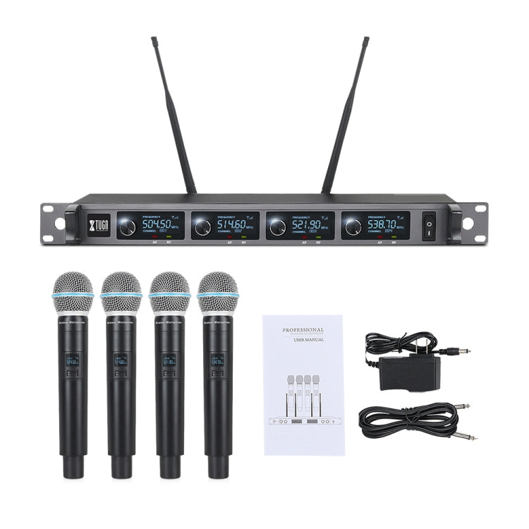 XTUGA A140-H Drahtloses Mikrofonsystem 4-Kanal-UHF-Handmikrofon