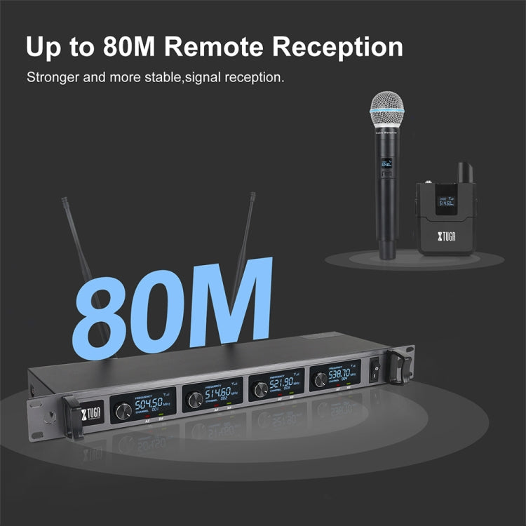 XTUGA A140-H Drahtloses Mikrofonsystem 4-Kanal-UHF-Handmikrofon