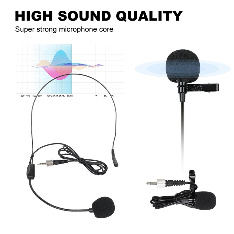 XTUGA A140-HB Wireless Microphone System 4 Channel Handheld Lavalier Headset Microphone