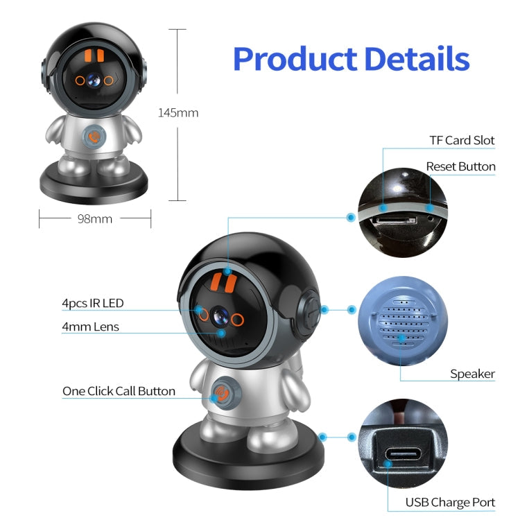 ESCAM PT302 Robot 3MP One Click Call Humanoid Detection WiFi IP Camera Reluova