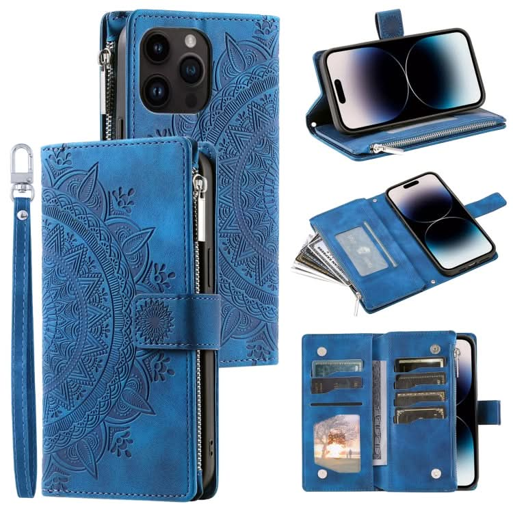 Multi-Card Totem Zipper Leather Phone Case, Series 2