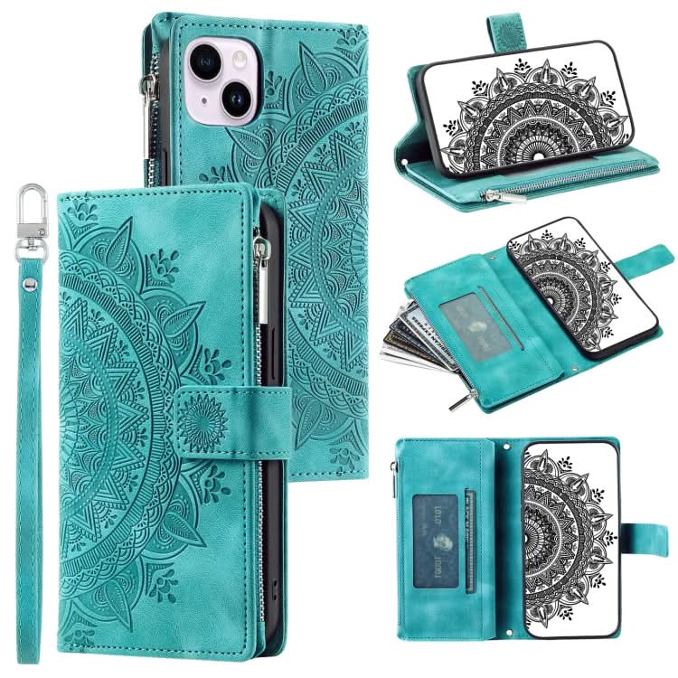 Multi-Card Totem Zipper Leather Phone Case, Series 3