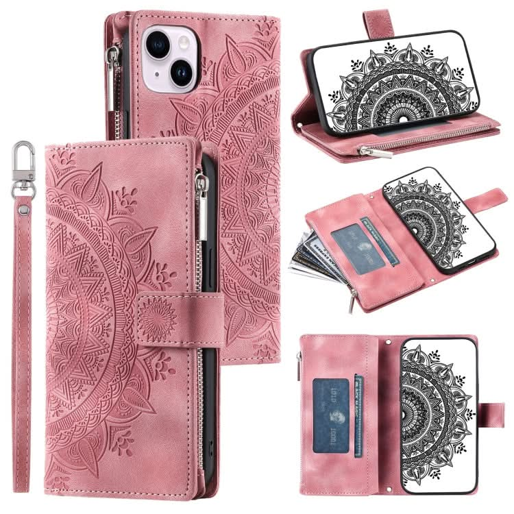 Multi-Card Totem Zipper Leather Phone Case, Series 3