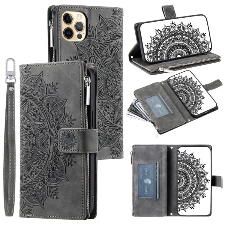 Multi-Card Totem Zipper Leather Phone Case, Series 2